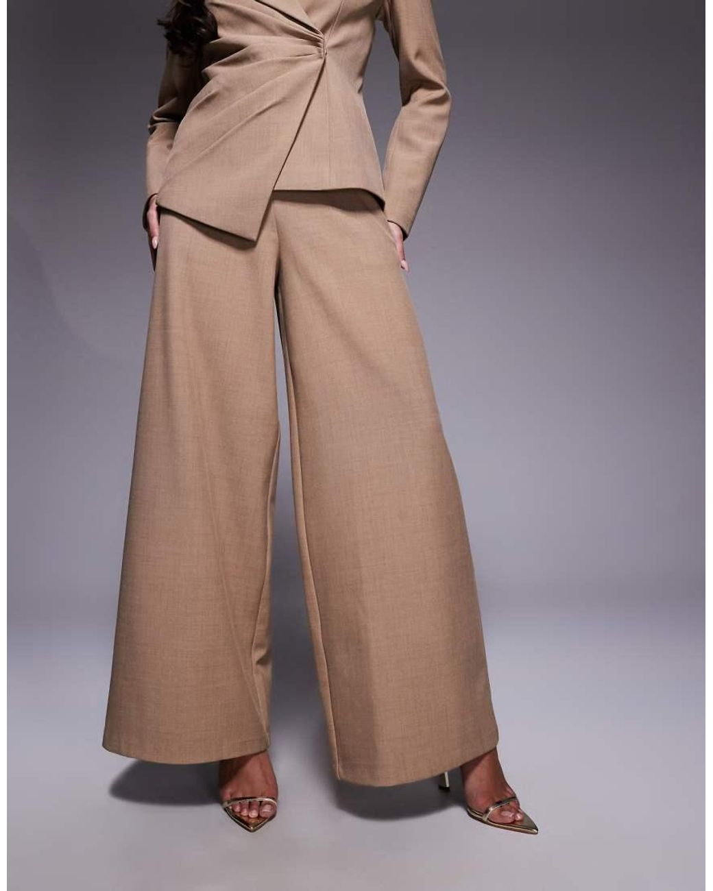 ASOS Brown Premium Co-Ord Super Wide Flared Trousers