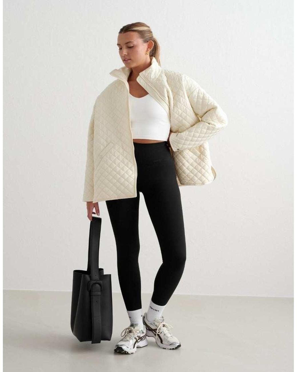 Aim'n Natural Almond Oversized Quilted Jacket