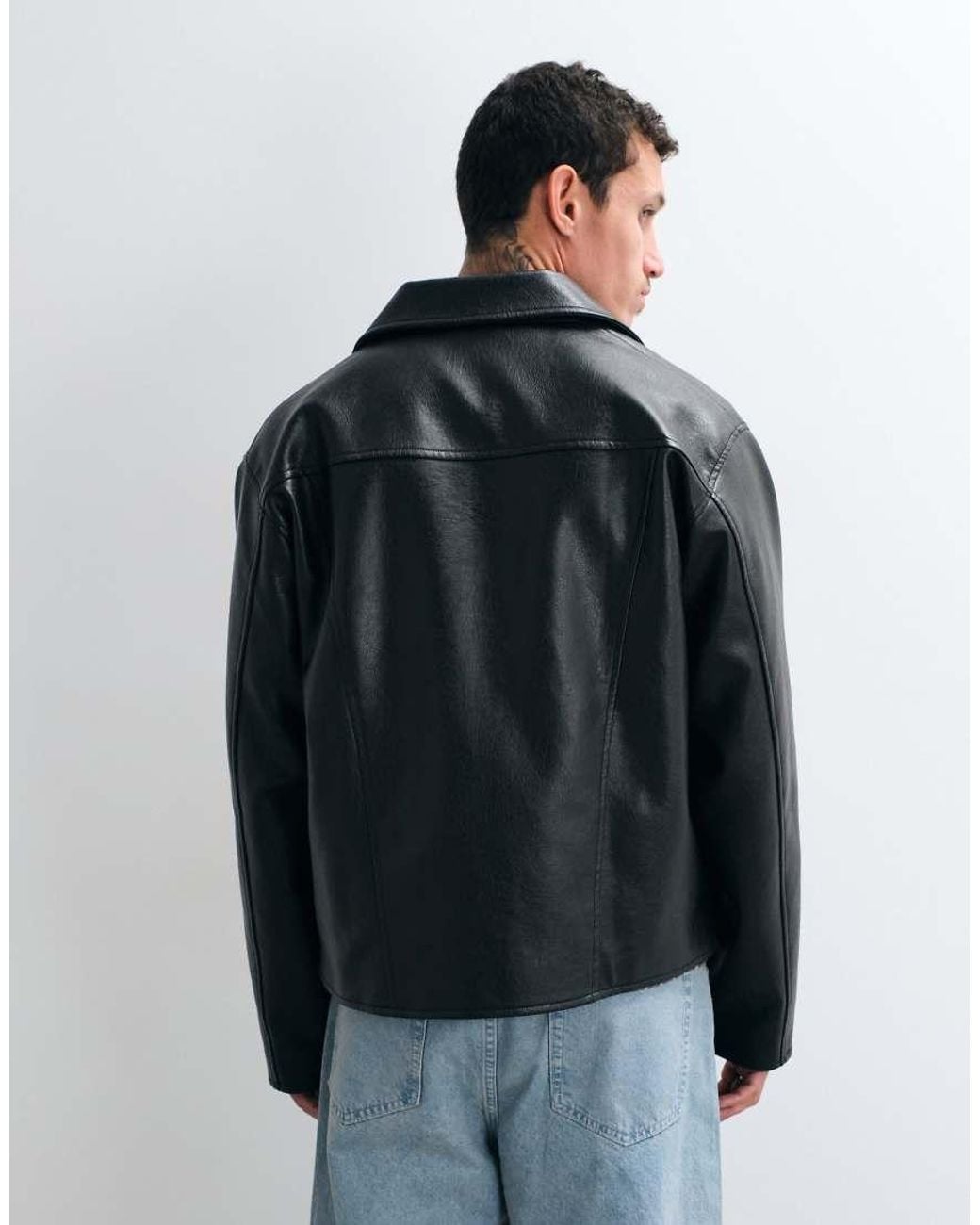 Colt MCR Blue Colt Bully Faux Leather Zip Through Jacket for men