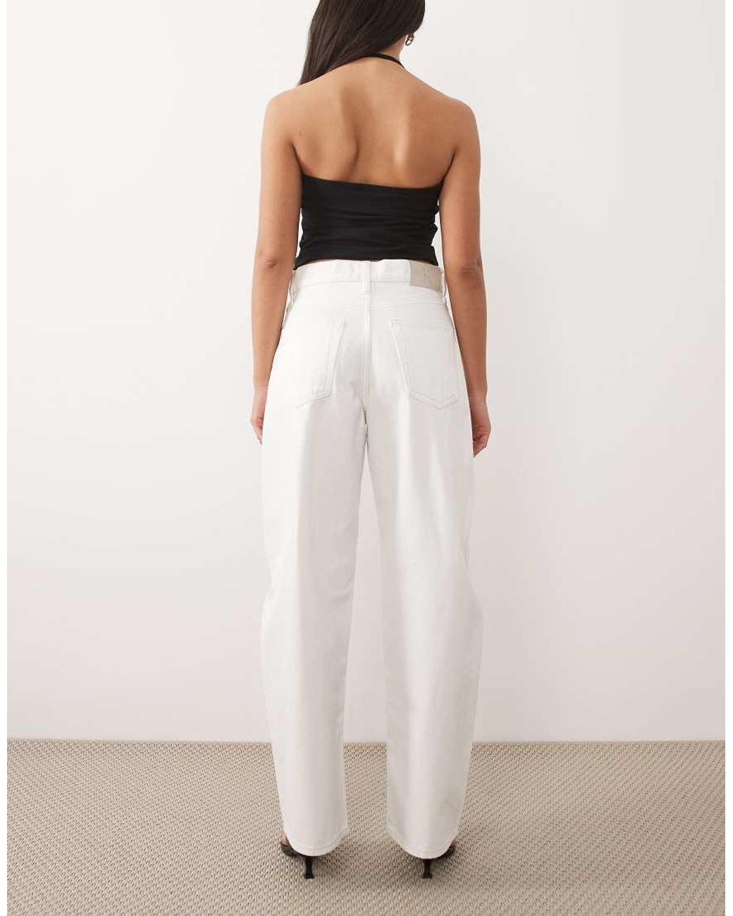 Calvin Klein White Relaxed Barrel Jeans