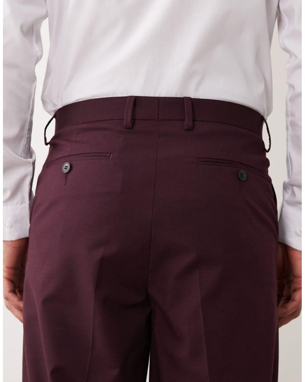 ASOS Red Relaxed Tape Suit Pants for men