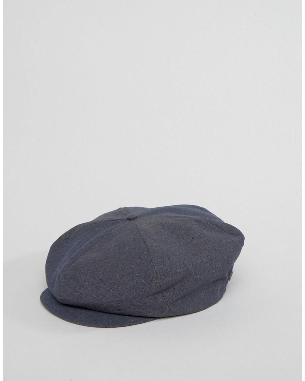 Brixton Cotton Ollie Flat Cap in Navy 