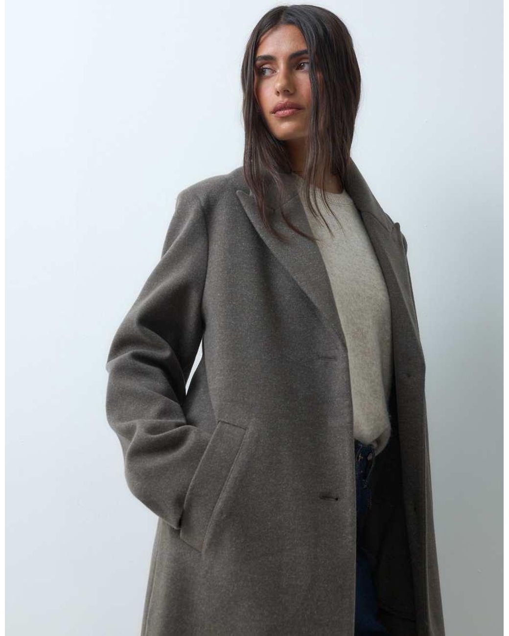 ASOS Gray Single Breasted Throw-on Overcoat