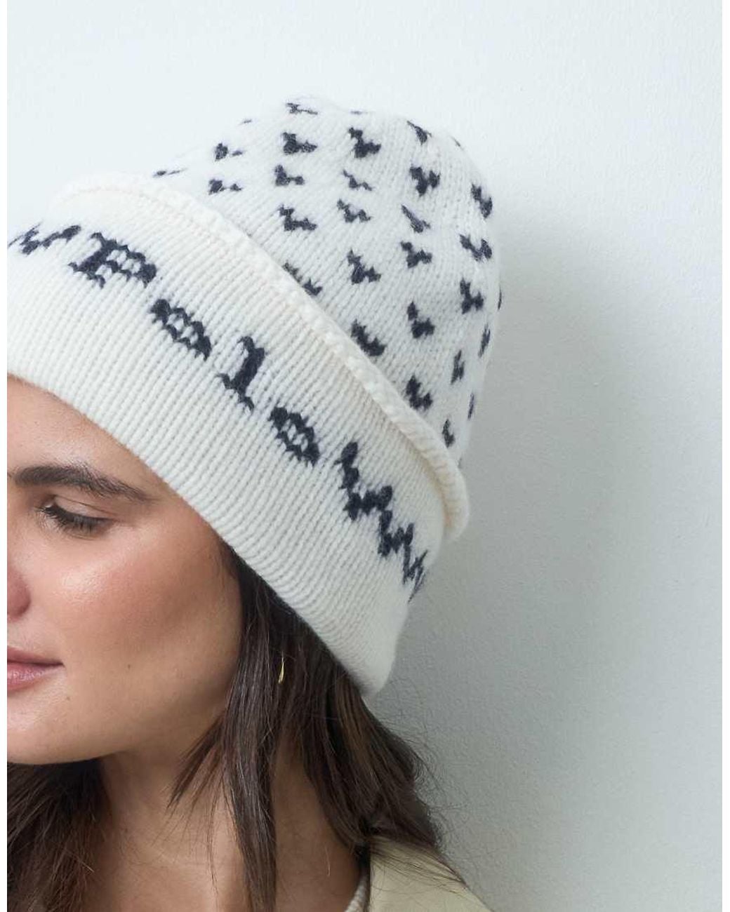Polo Ralph Lauren White Holiday Print Beanie