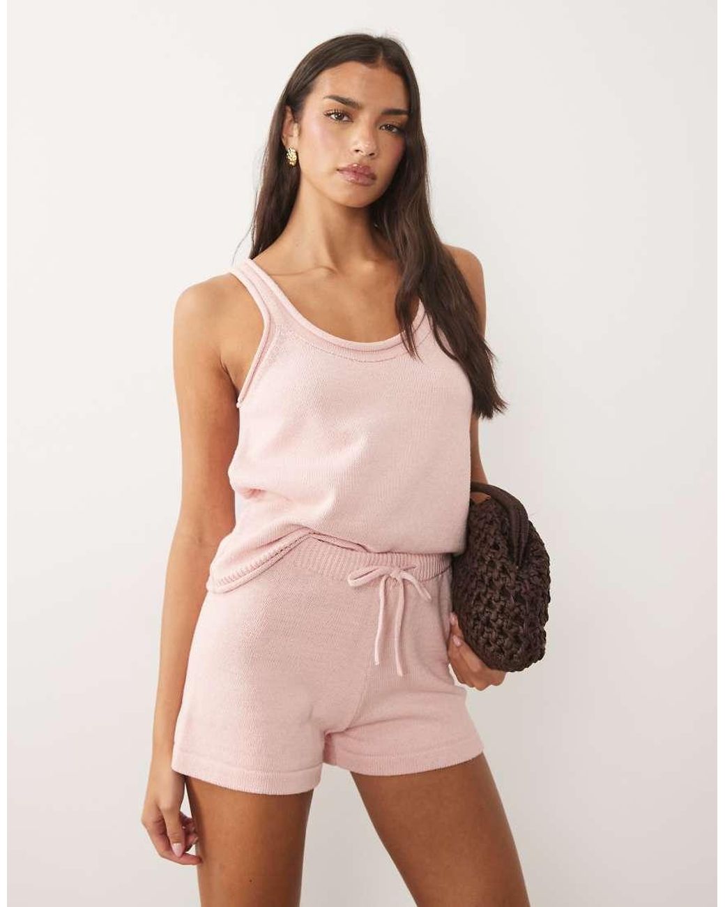 ASOS Pink Knit Cotton Shorts