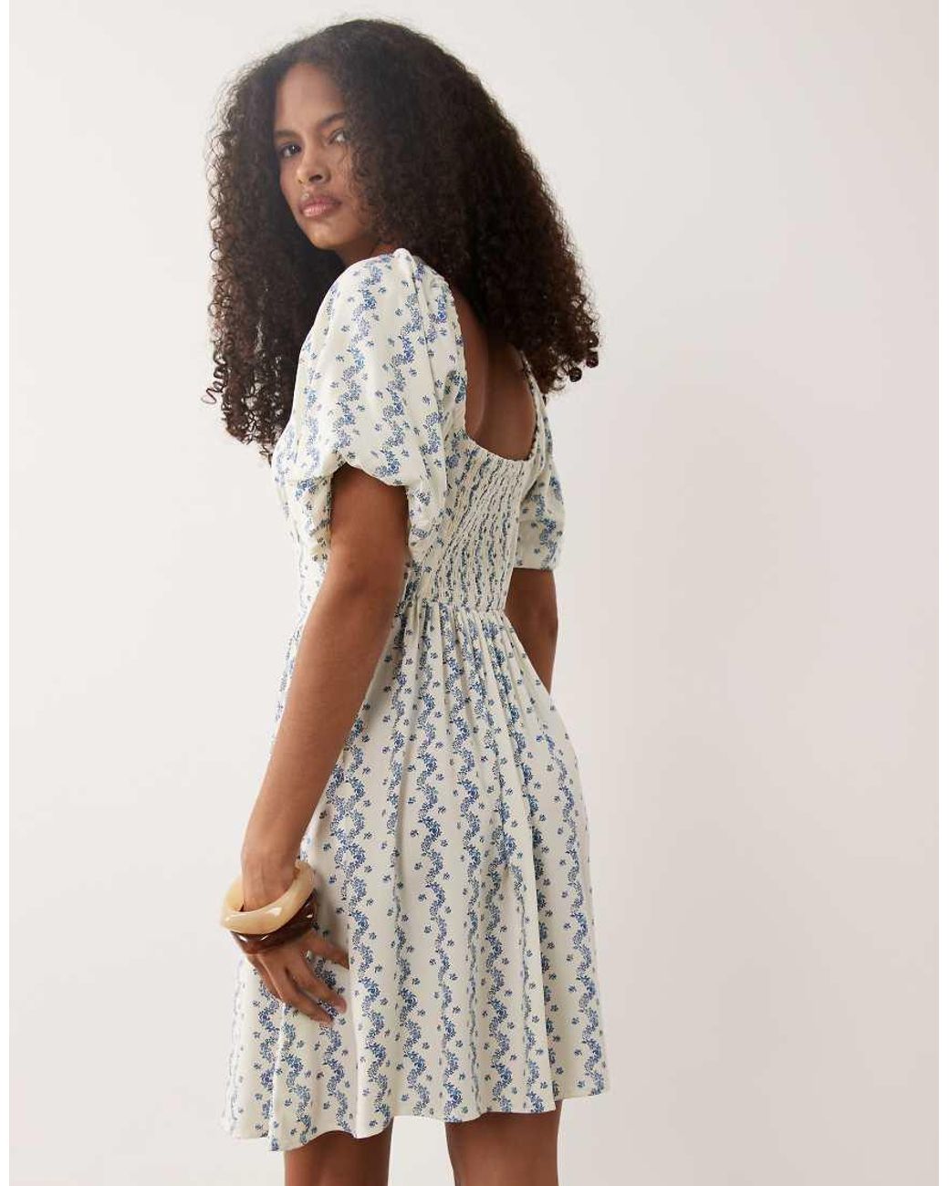 New Look Multicolor Floral Milkmaid Mini Dress