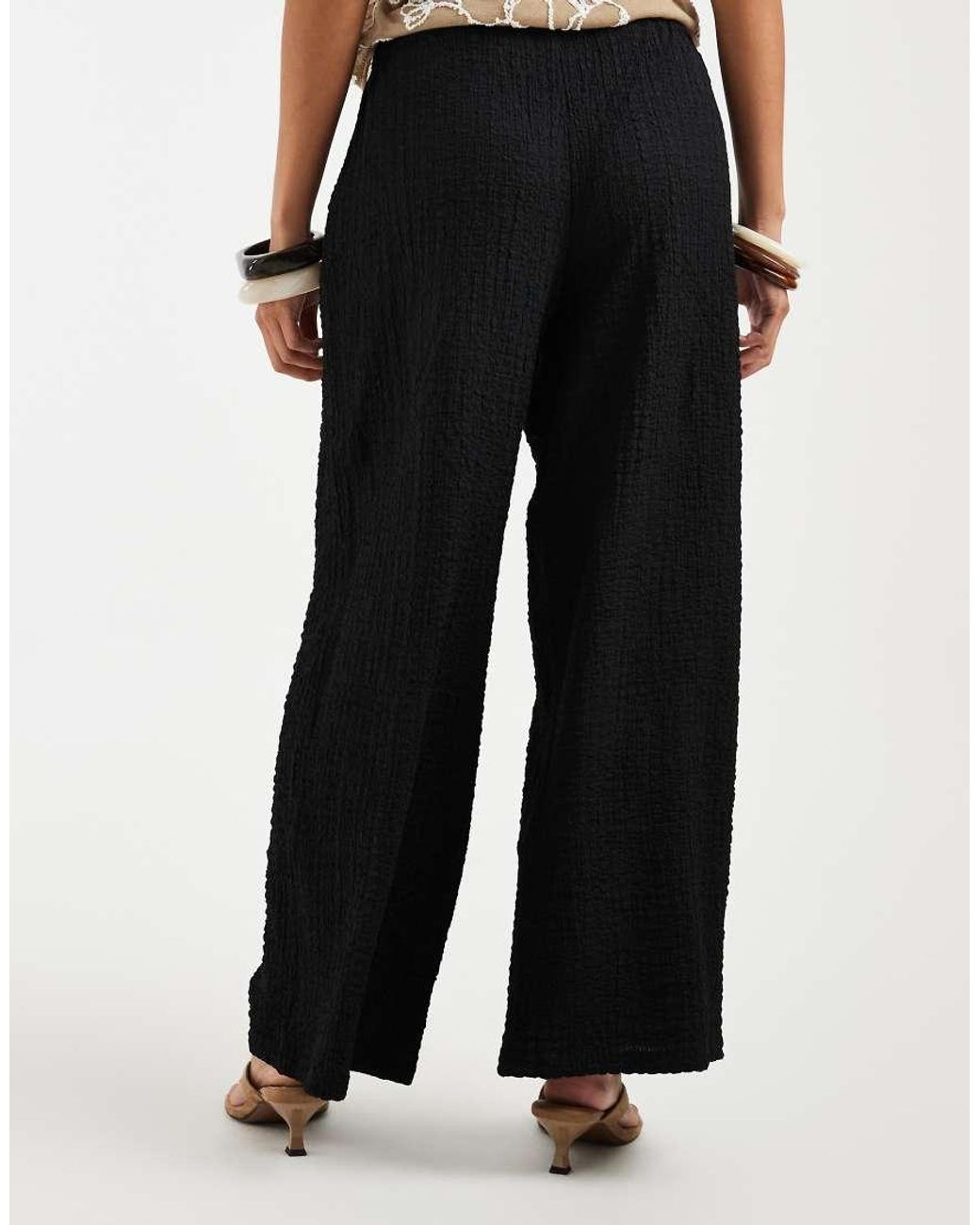JDY Petite Black Textured Tailored Trousers Co-Ord