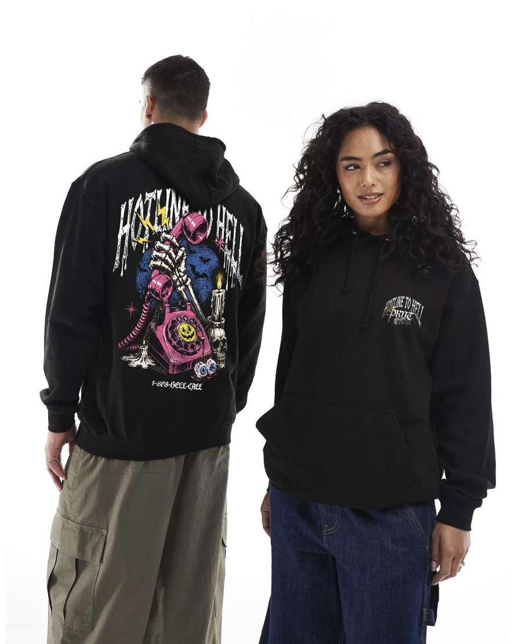 PRNT Black Hotline Relaxed Hoody