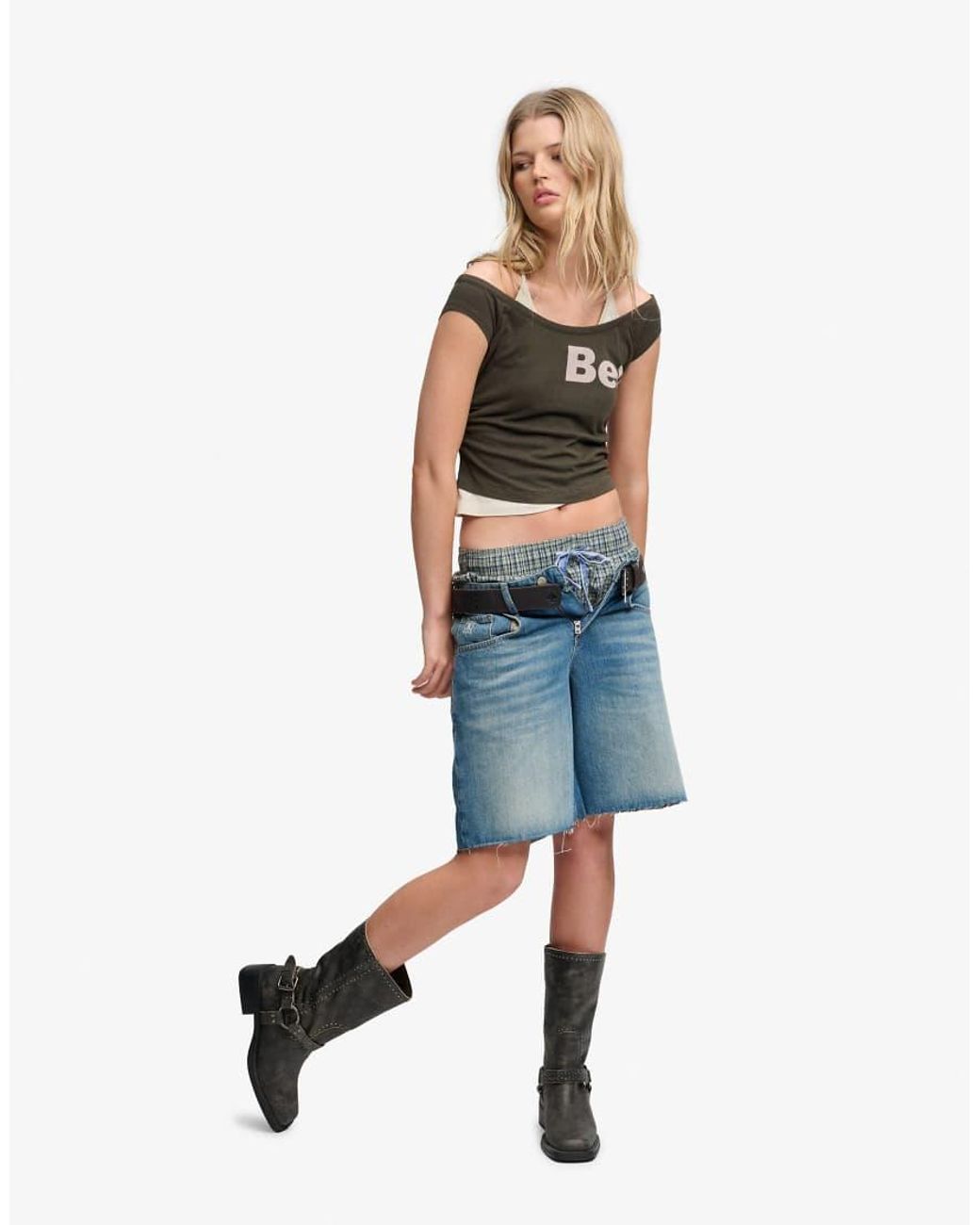 Bench x Superdry & Co Gray Two-In-One Halter Top