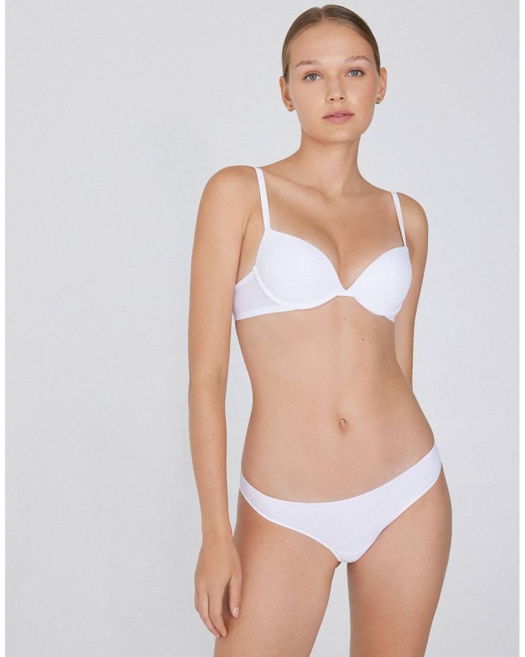 Tezenis White Moscow Microfibre Push-Up Bra