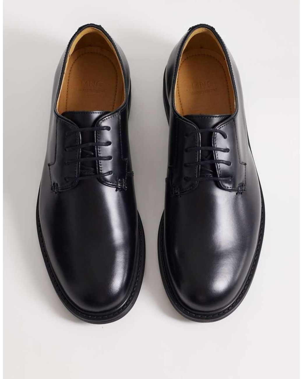 Mango Black 100% Leather Classic Brogue for men