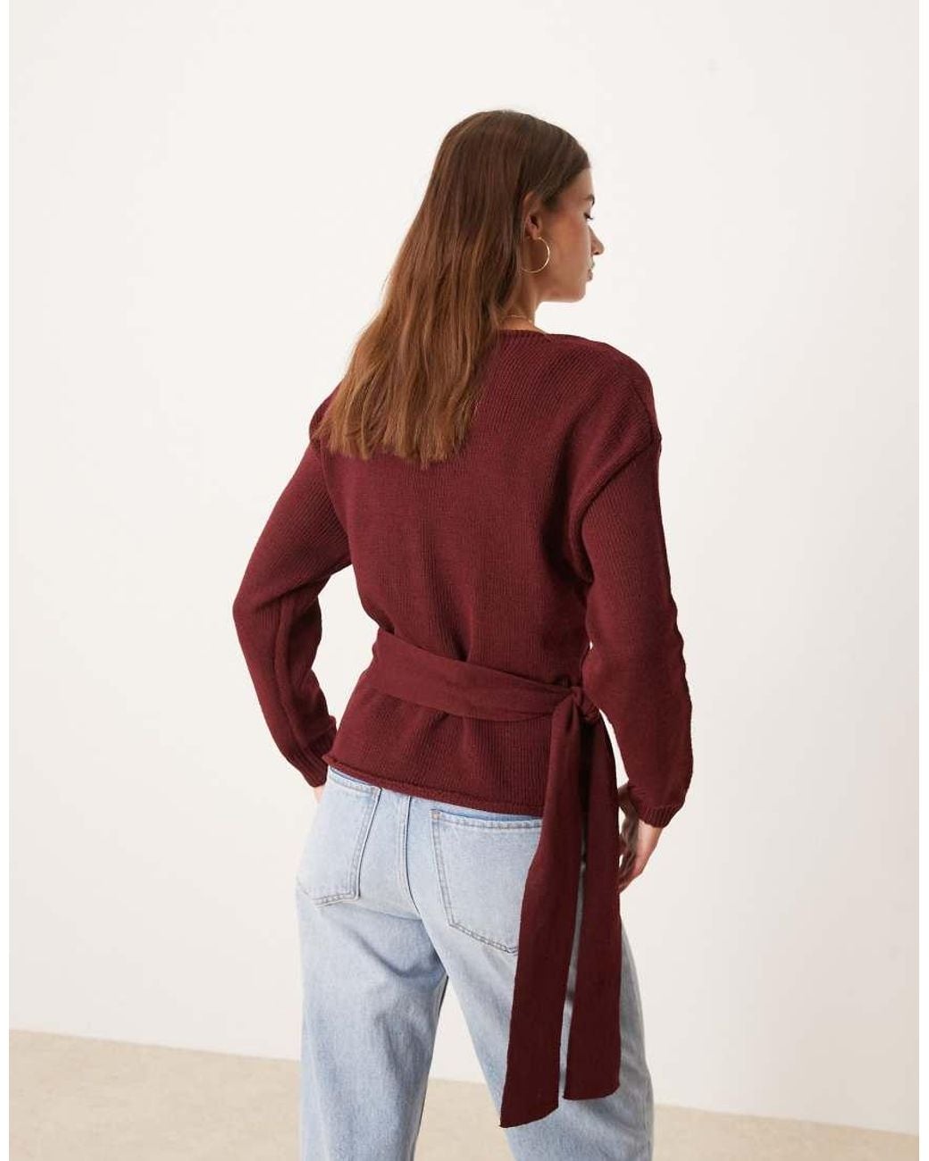 Glamorous Red Wrap Front Jumper