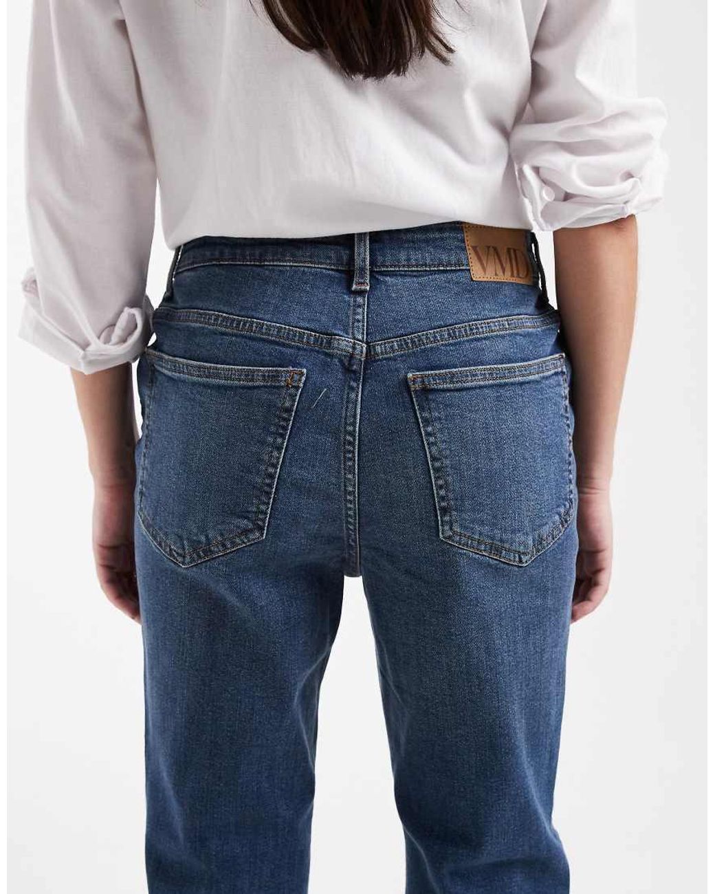 Vero Moda Blue Rosie Stretch Cropped Slim Fit Jeans