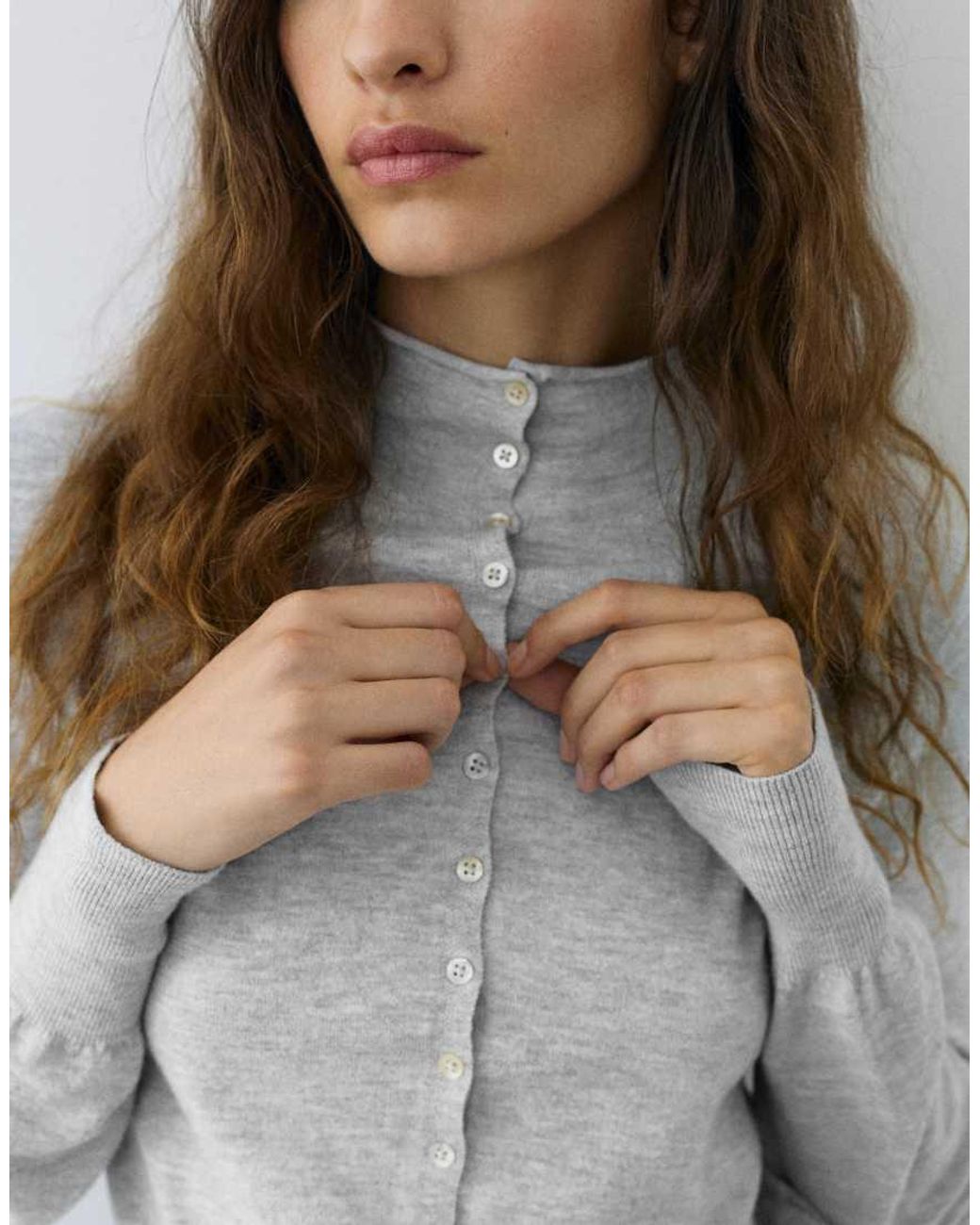 Pull&Bear Gray High-neck Cardigan