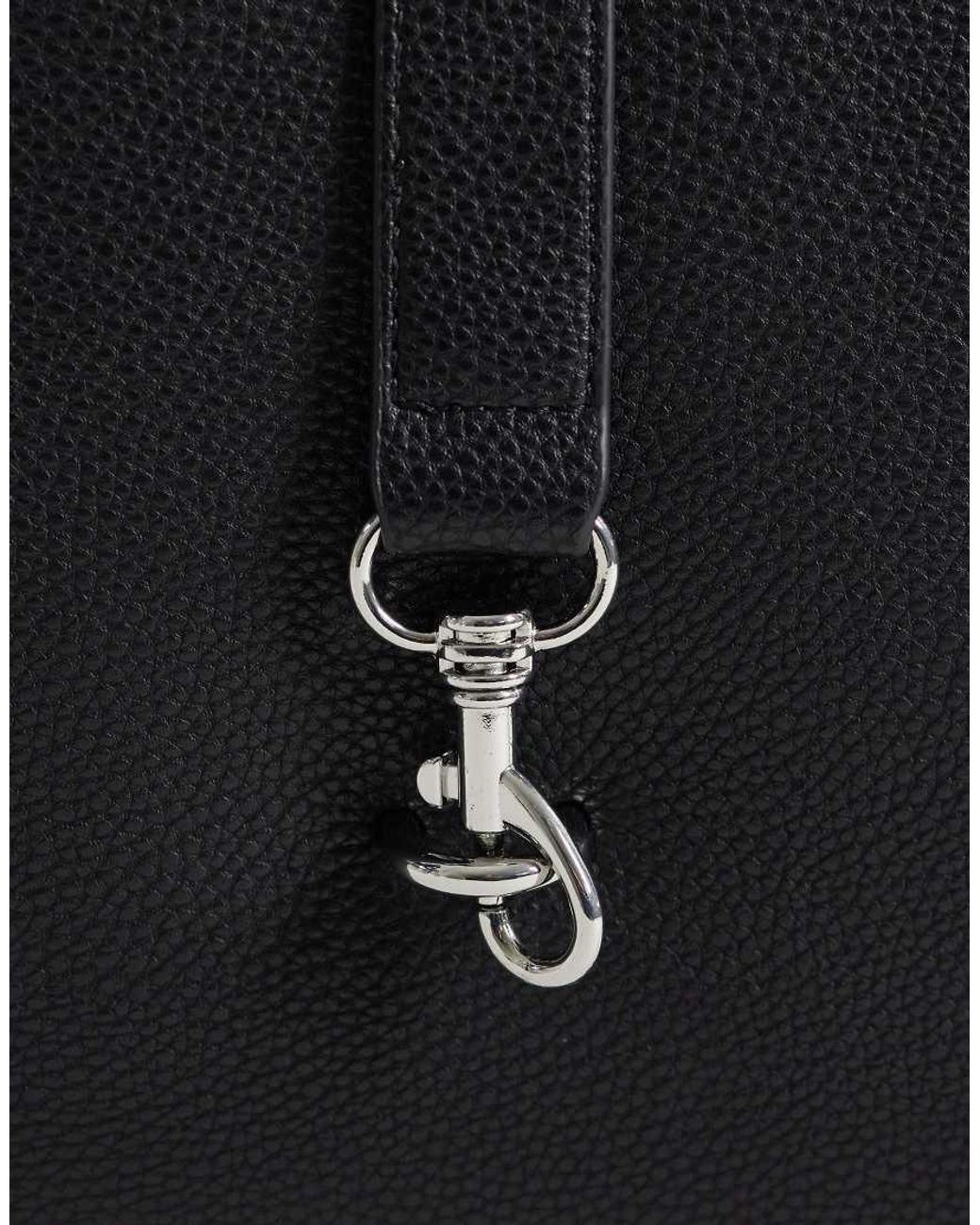 Abercrombie & Fitch Black Faux Leather Shoulder Bag With Hardware Detail