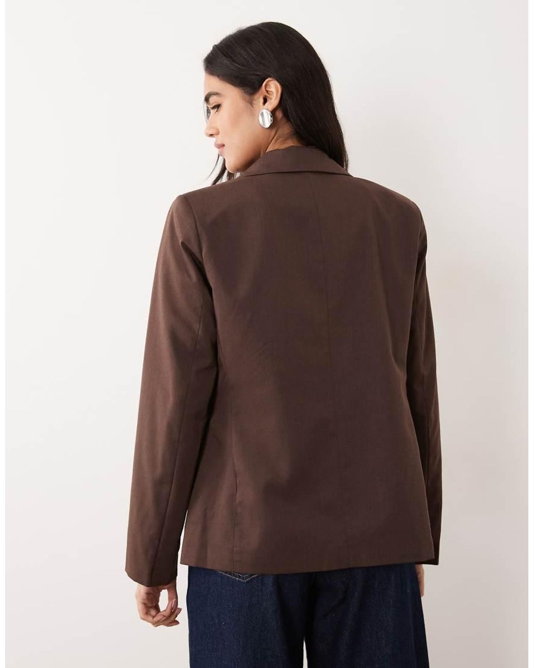Vila Brown Asymetric Tailored Blazer Set