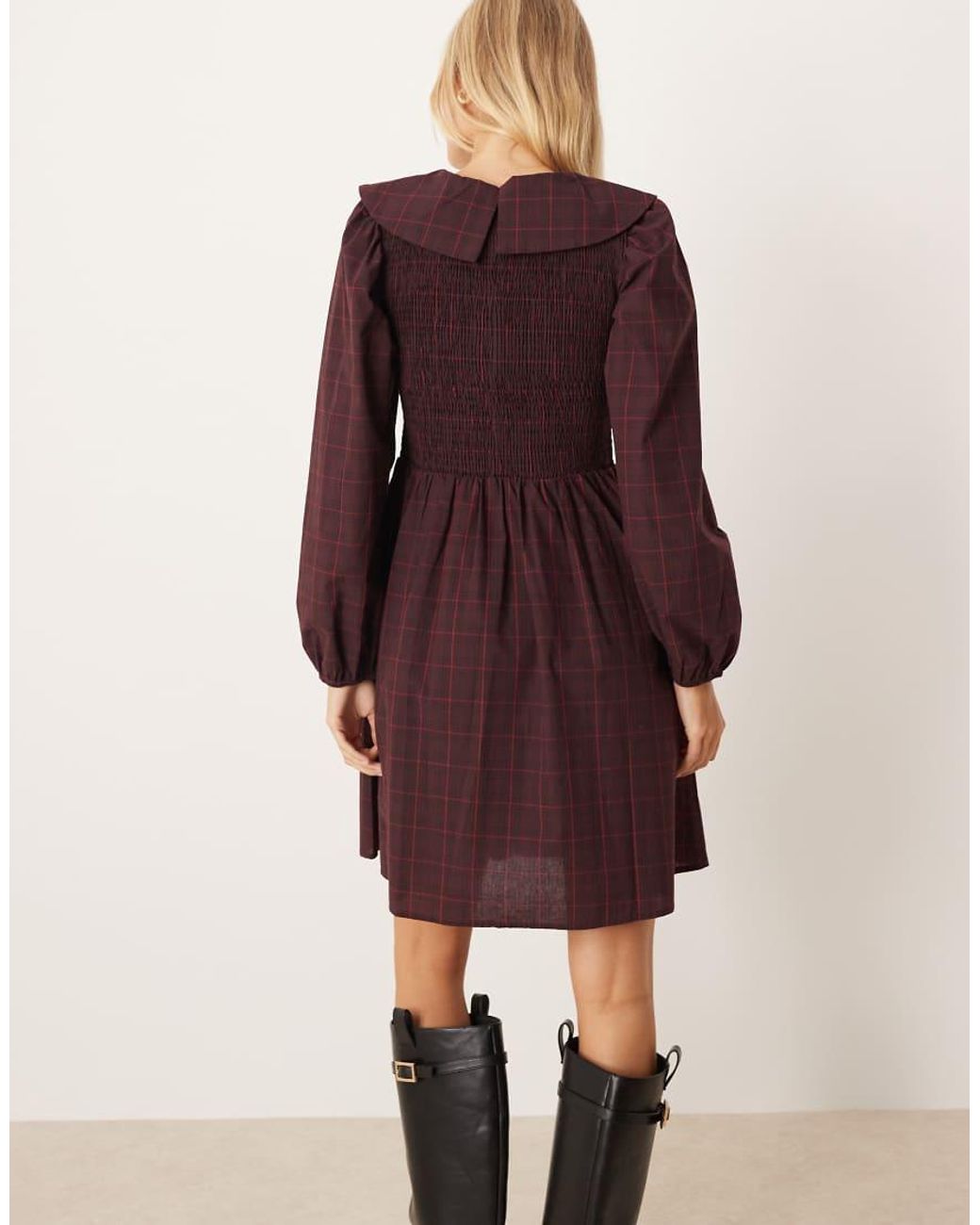 Y.A.S Red Colla Smock Mini Dress
