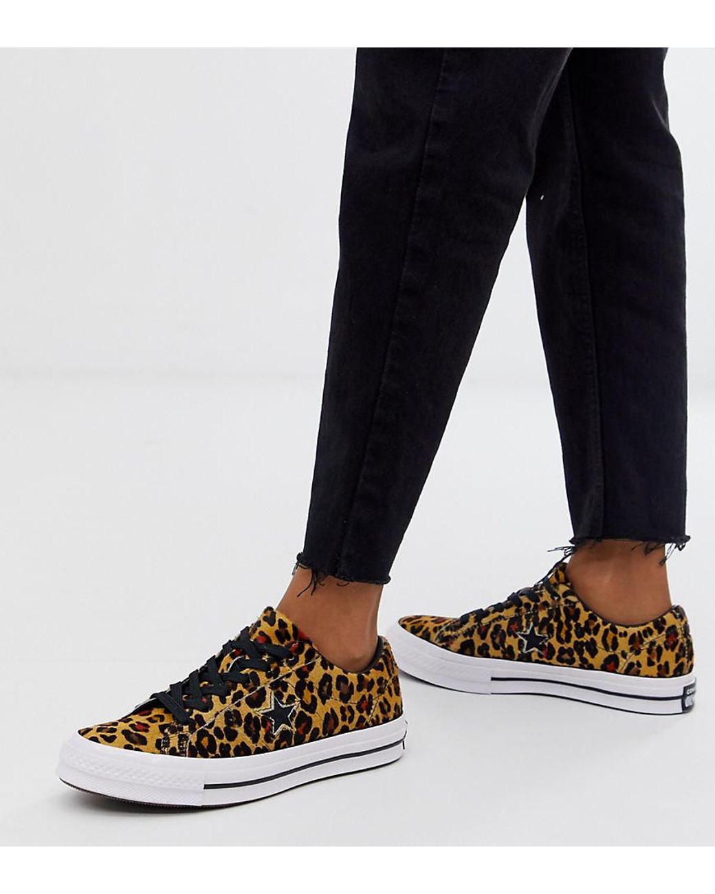 Converse Rubber One Star Pony Hair Leopard Print Trainers | Lyst