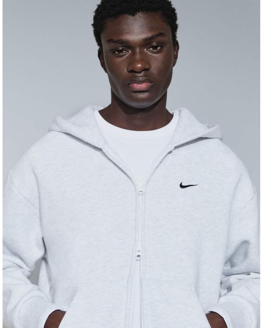 Nike Blue Solo Fleece Oversized Double Zip Fleece Hoodie for men