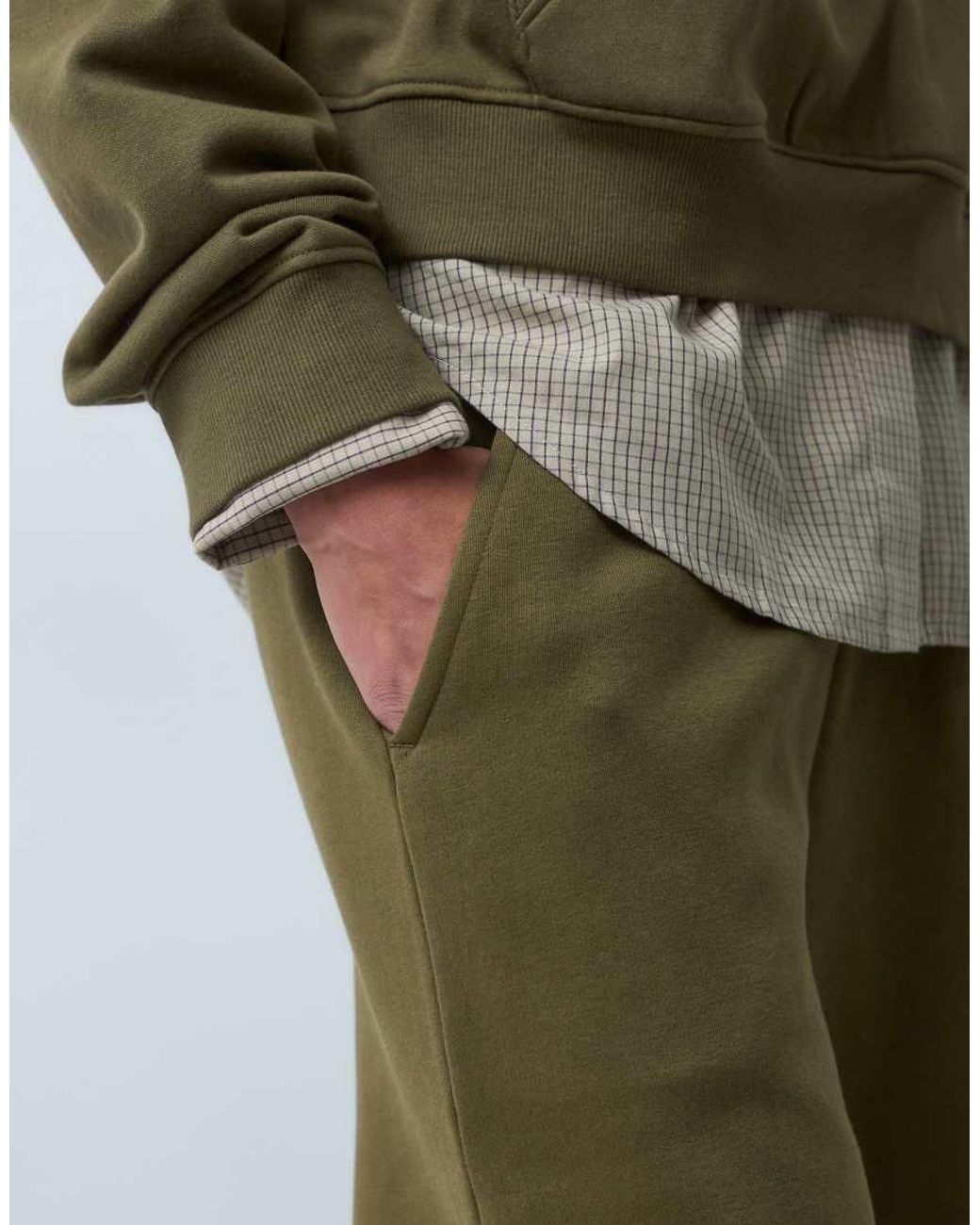ASOS Green Wide Leg Brushback Joggers