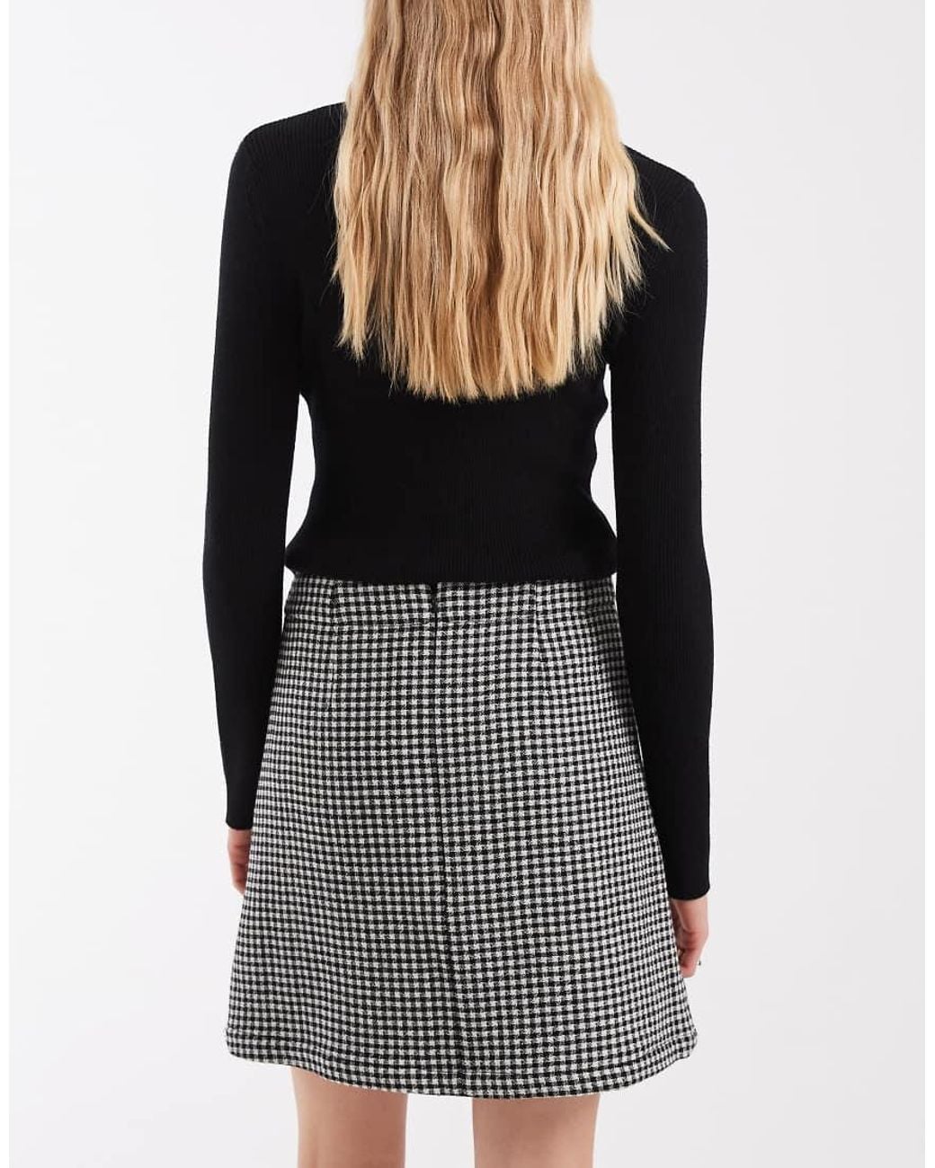 Barbour Black Halina Gingham Mini Skirt