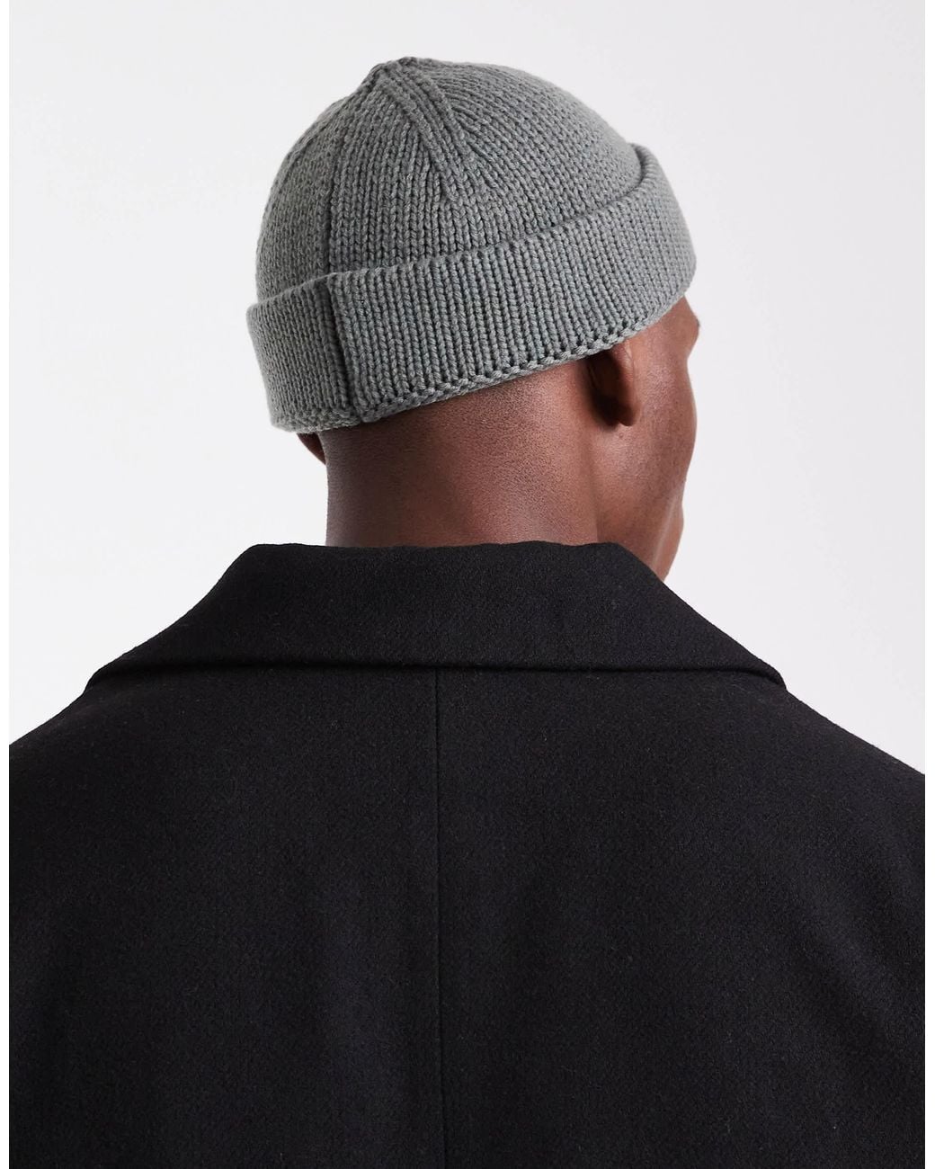 ASOS – gerippte strickmütze in Black für Herren