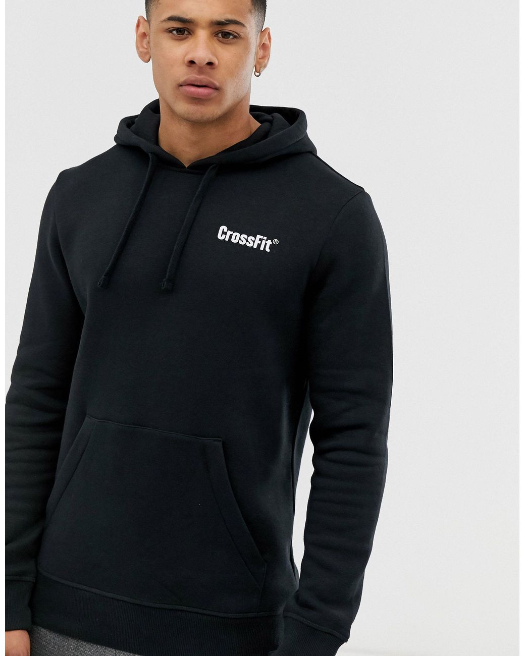 Reebok Crossfit Logo Hoodie in Black for Men | Lyst