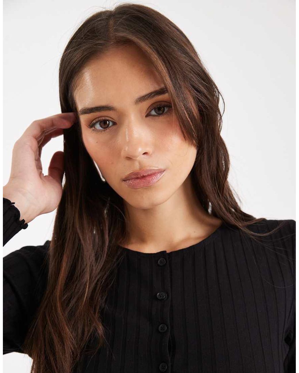 Miss Selfridge Black Ribbed Cardigan