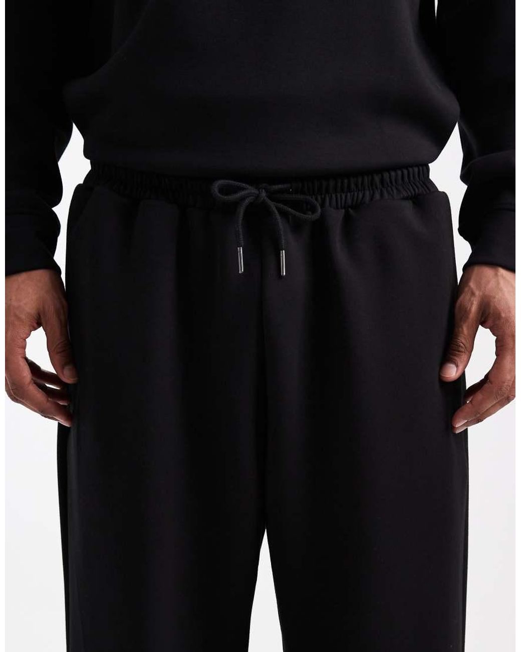 Brave Soul Black Scuba-style Fabric Trackies for men