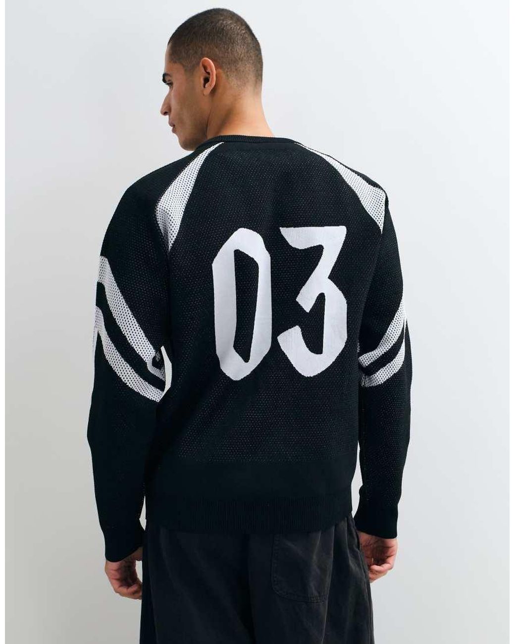 Adidas Originals Black Adidas Sportswear Knitted Logo Jumper for men