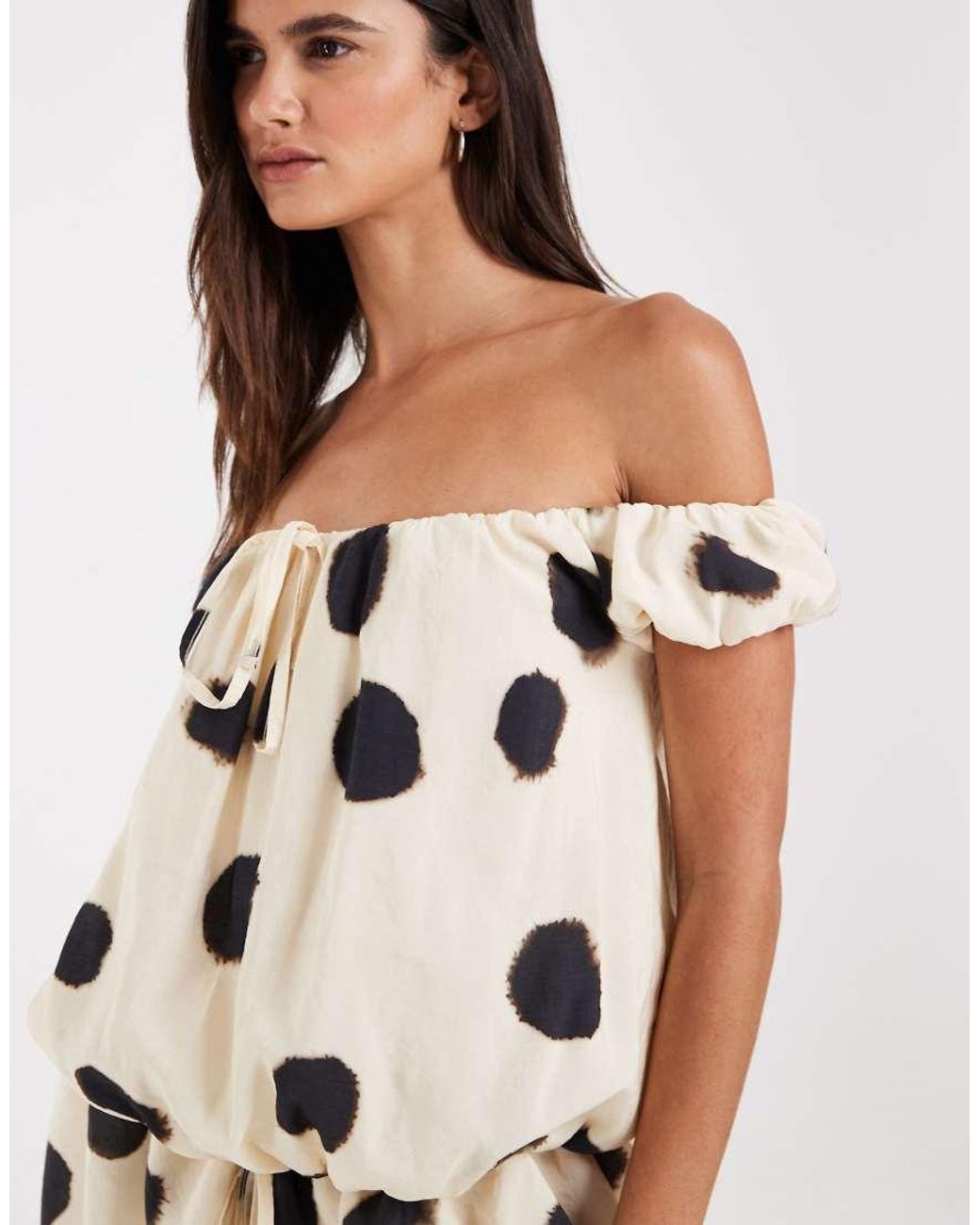ASOS Natural Spot Mini Bubble Dress