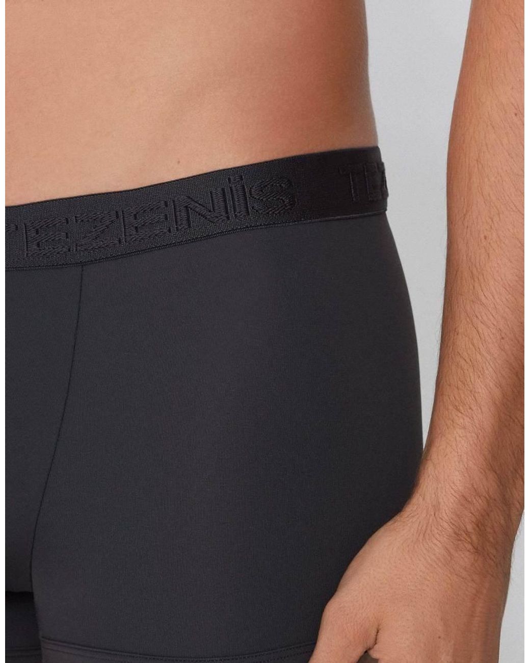 Tezenis Blue Elastic Microfibre Boxers With Logo for men