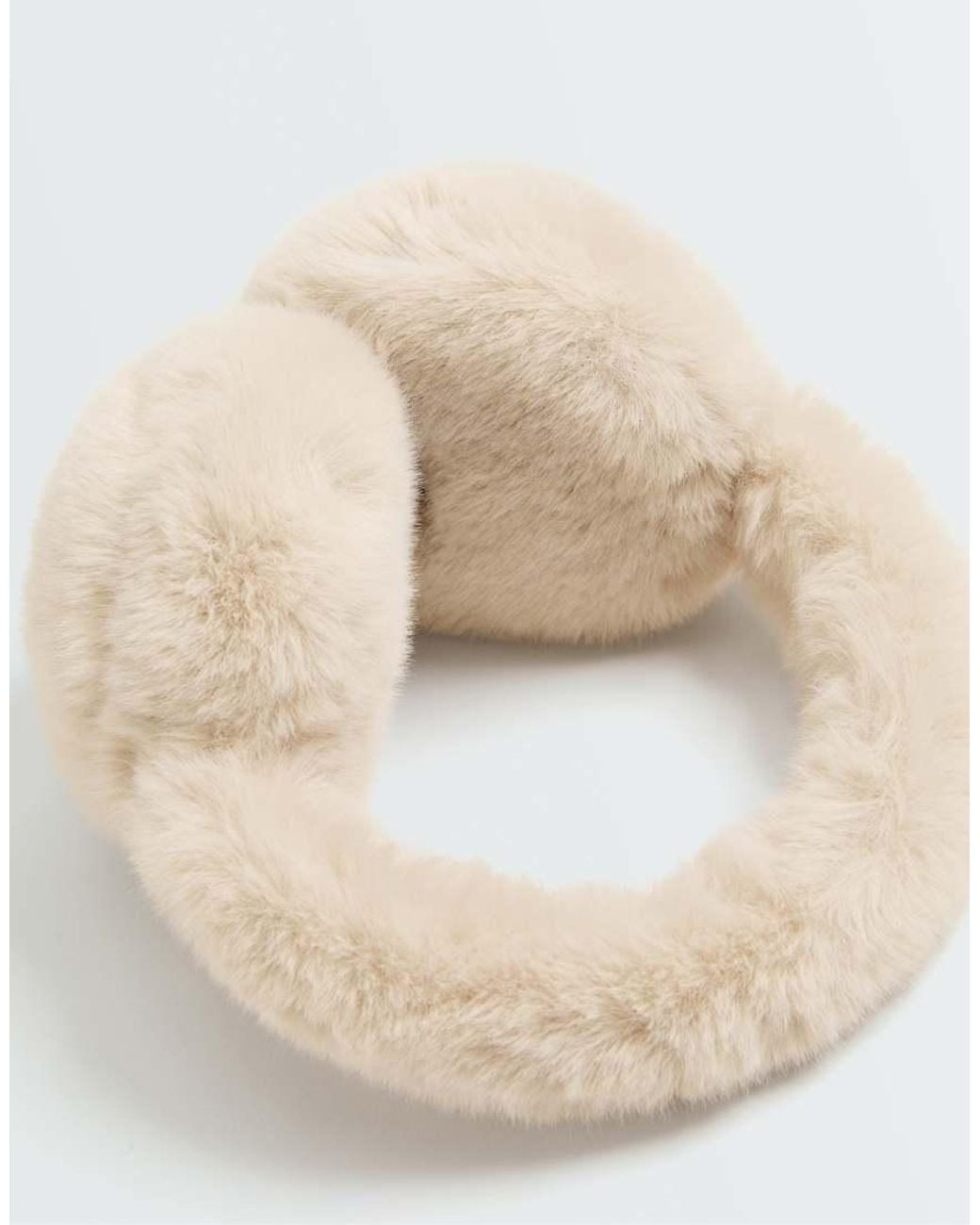 Oysho White Faux Fur Earmuffs