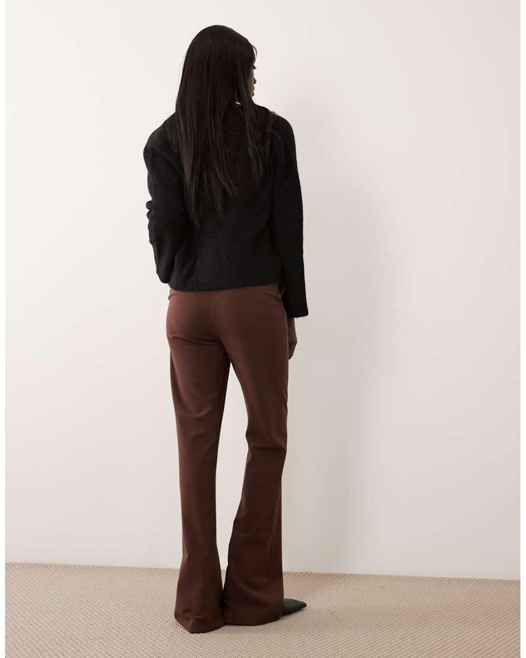 ASOS Brown Tall Tailored Snatch Flare