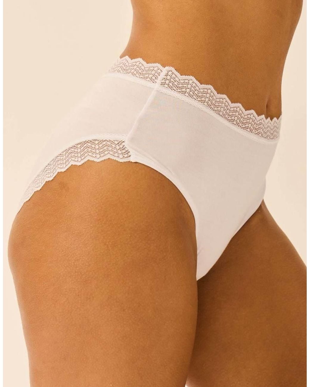 Stripe & Stare Black Zigzag Lace High Rise Knicker Four Pack