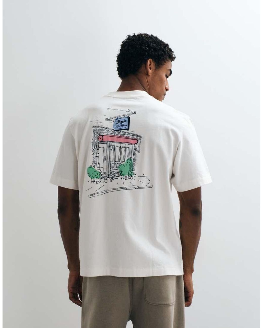 Abercrombie & Fitch White Premium Heavyweight T-Shirt With Graphic for men