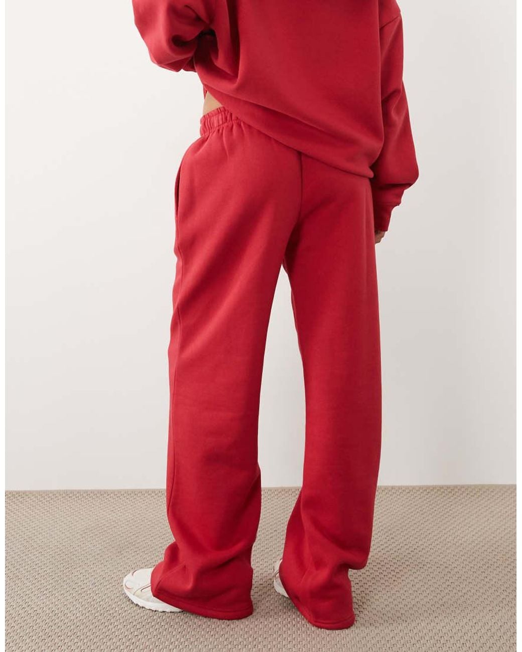 Kaiia Cotton Rich Embroidered Logo Detail Wide Leg Trackies