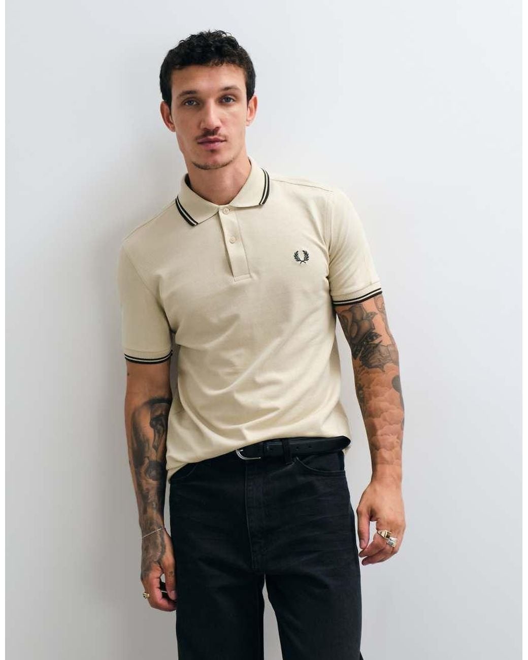 Fred Perry Natural Twin Tipped Polo Shirt for men
