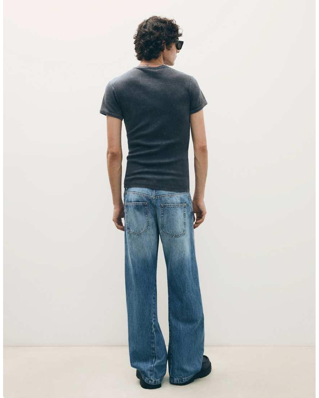 Bershka Blue Boot-cut Jeans for men