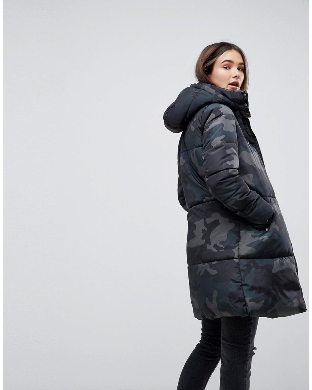 ONLY Camo Padded Coat | Lyst