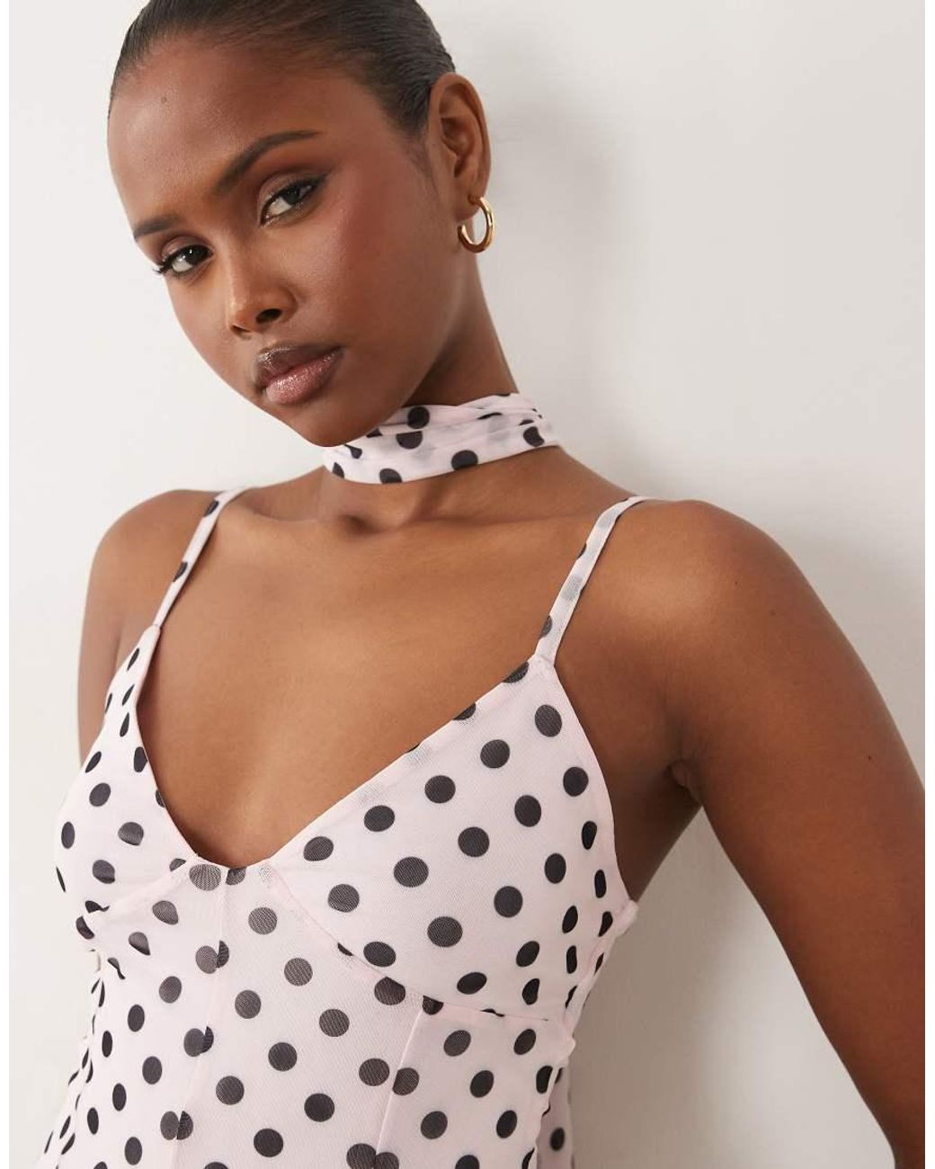 ASOS Multicolor Printed Scarf Detail Godet Mini Dress