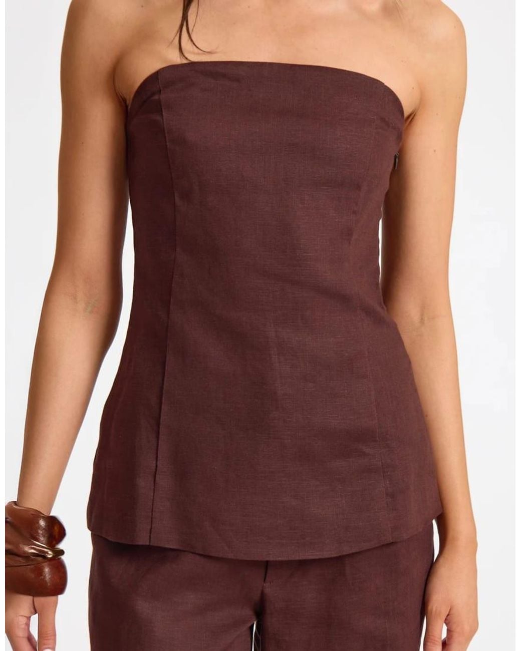 Missy Empire Purple Linen Longline Bandeau