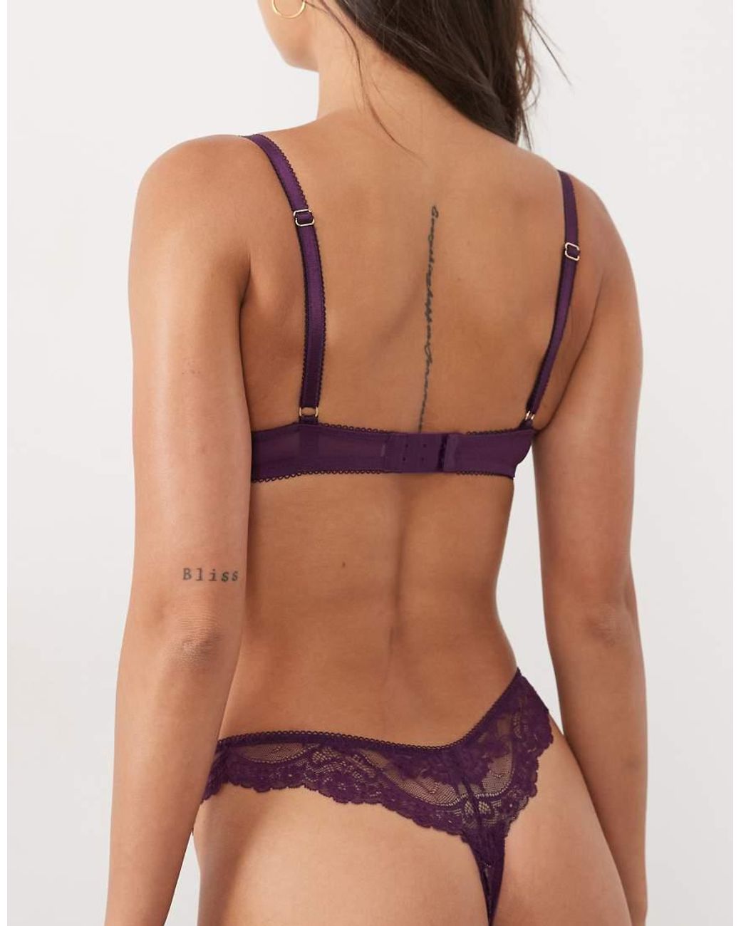 Boux Avenue Purple Rayanne Lace Thong