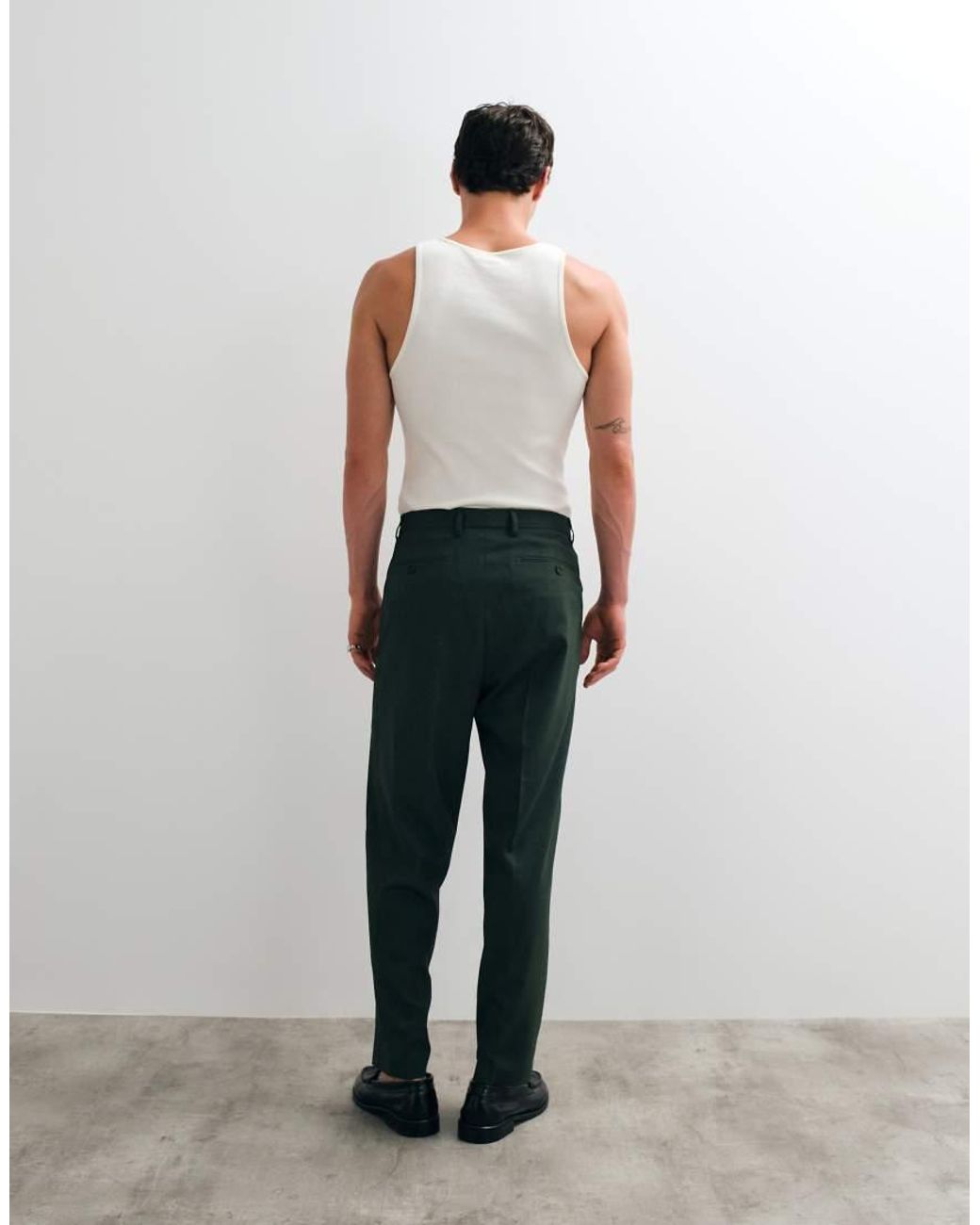 ASOS Green Relaxed Tapered Suit Pants for men