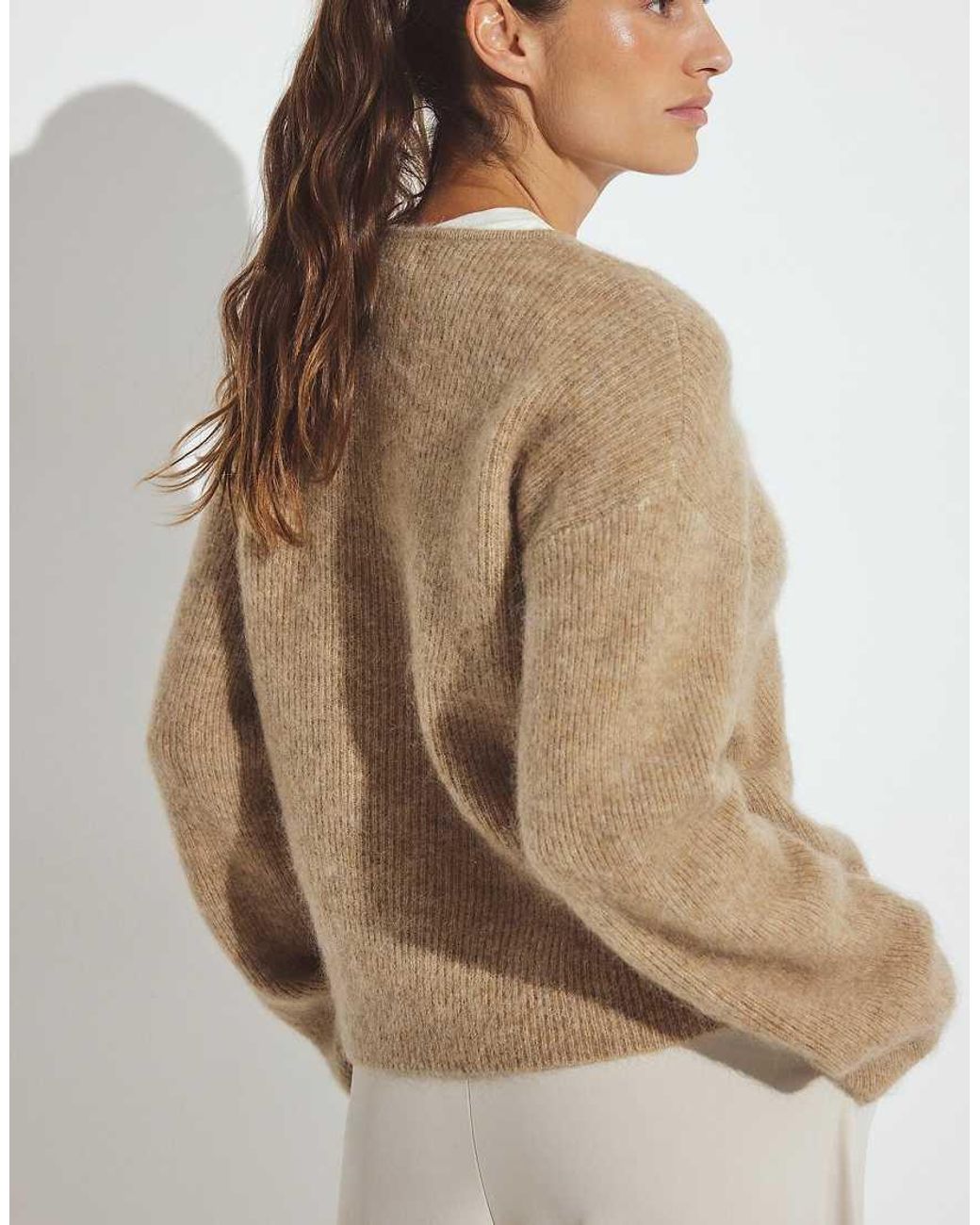 NA-KD Natural Knitted Mohair Blend Cardigan