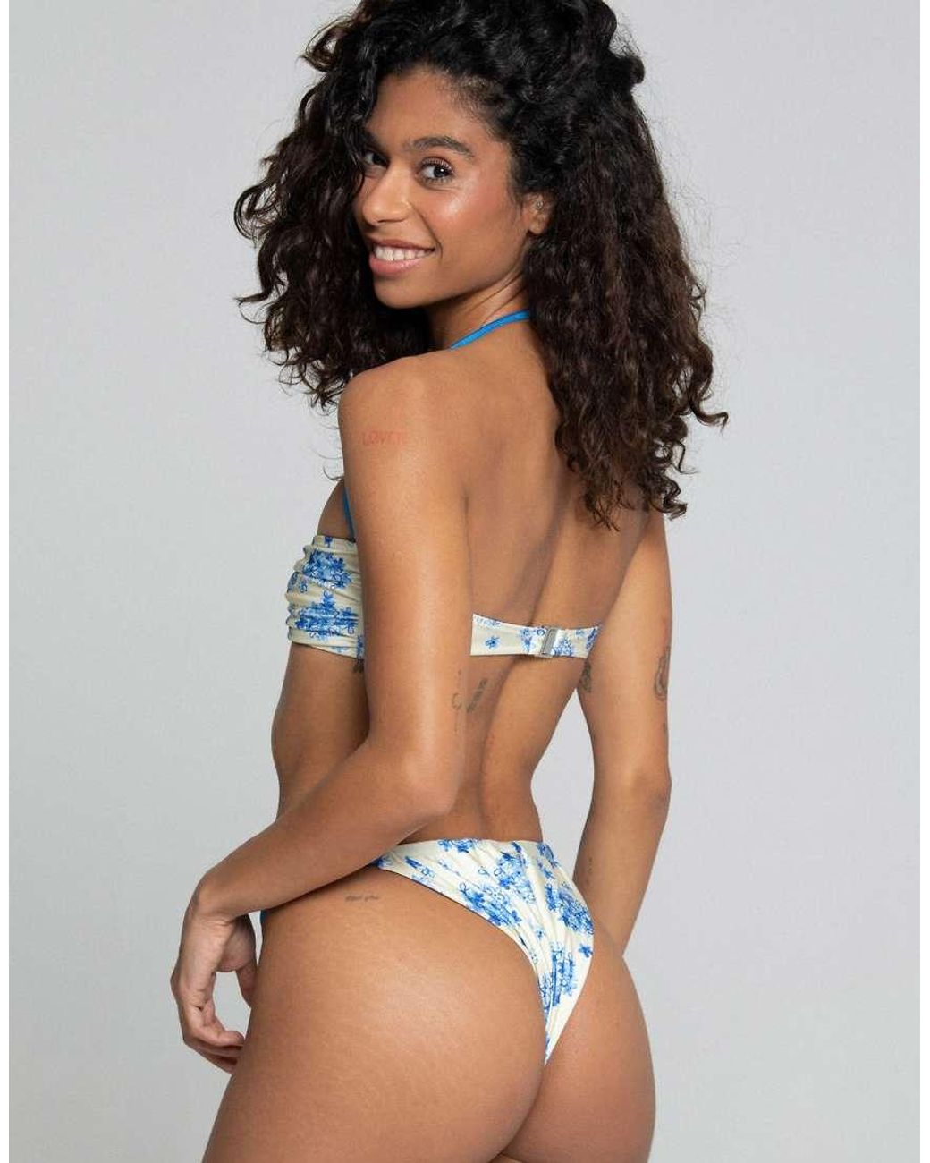 Bright Swimwear Blue Nia Afternoon Tea High Rise Bikini Bottom