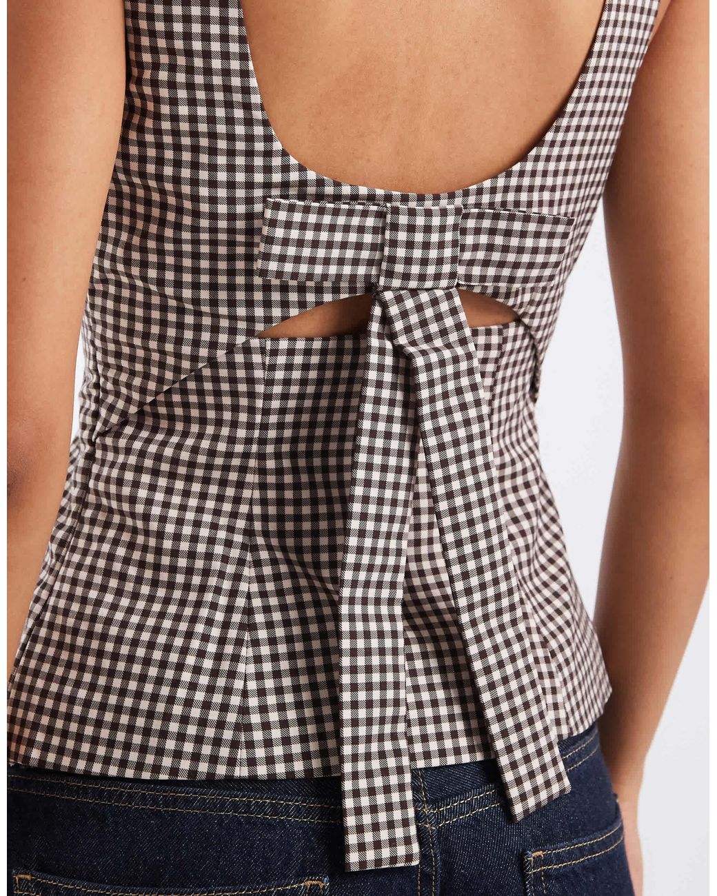 ONLY Gray Bow Details Structured Top