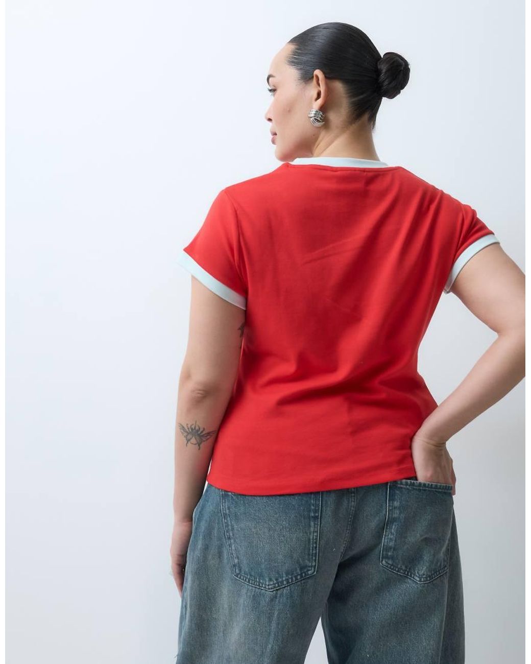ASOS Red Asos Design Disney Curve Ringer Baby Tee With Marie