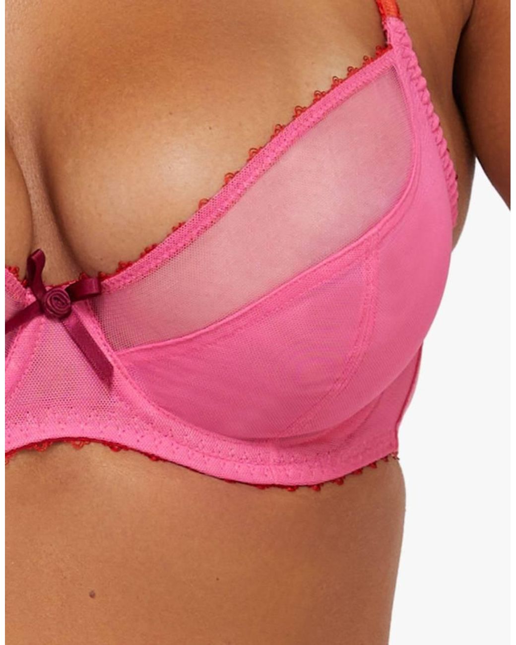 Playful Promises Red Grace Supportive Plunge Net Bra