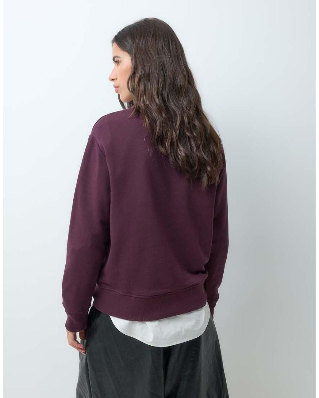 Gant Purple Shield Logo Crew Neck Sweatshirt